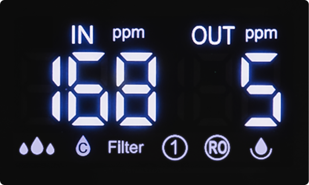 TDS VALUE DISPLAY ON SCREEN