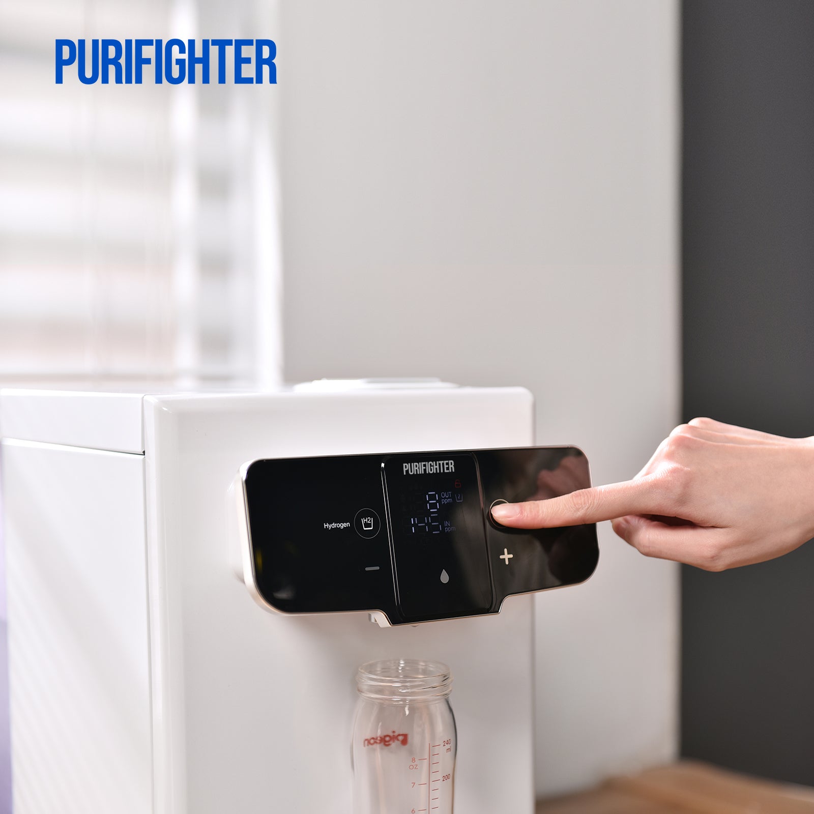 Purifighter-Countertop Instant Heating RO Purifier: 4-Temp Metal Body, H₂ Water, UV LED（YHR1192-AH）