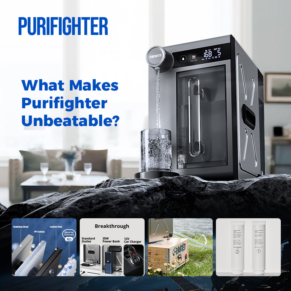 Purifighter – Tragbare All-In-One-Umkehrosmose-Wassersysteme mit sofortiger Warmwasserbereitung für die Arbeitsplatte