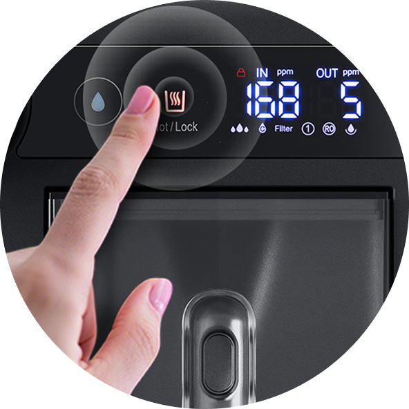 Hot water at the touch of a button