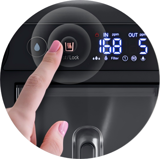 Hot water at the touch of a button